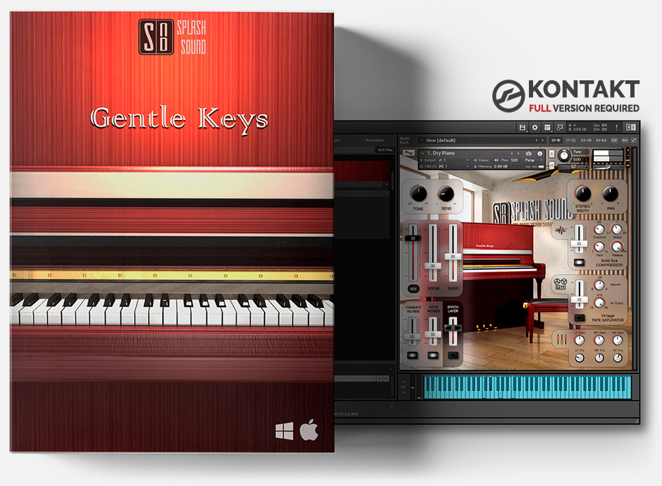 Product box of the Gentle Keys library for KONTAKT