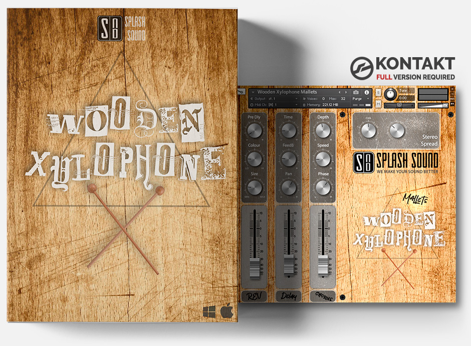 Product box of the xylophone library for KONTAKT