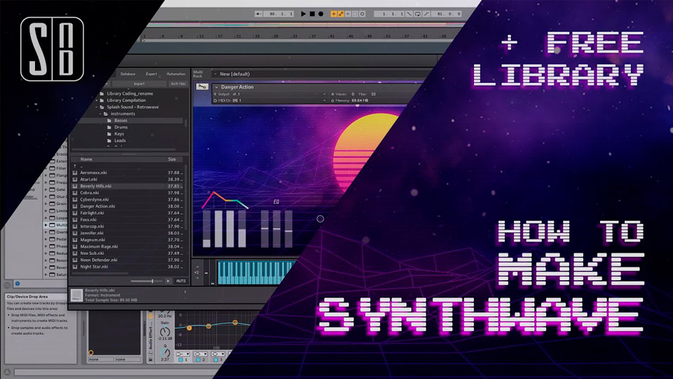How to make synthwave track with the Retrowave library for kontakt - video manual